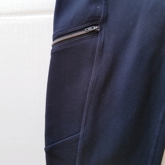 🌸 Athleta | High Waist Leggings + Zipper XS,‎ Black - Picture 3 of 8